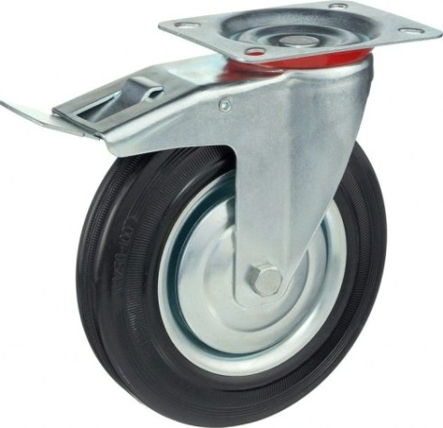 Колесо СТЕЛЛА-ТЕХНИК 4003-200 d=200 мм, г/п=185 кг, поворотное с тормозом [6973720468075]