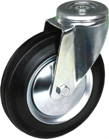 Колесо СТЕЛЛА-ТЕХНИК 536103 d=125 мм, г/п=130 кг, поворотное с отверст. 12 мм [8007554065273]