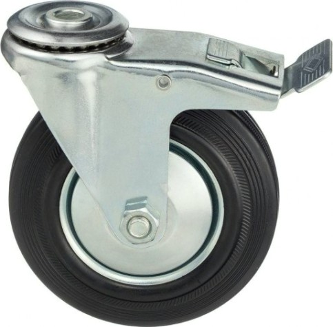 Колесо СТЕЛЛА-ТЕХНИК 536203 d=125 мм, г/п=130 кг поворот. с торм с отв. 12 мм [8007554029565]