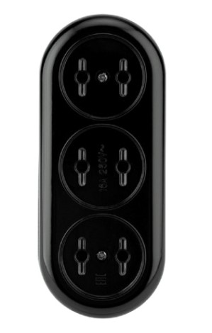 Колодка REXANT 11-8979 3 гнезда карболитовая б/з 16А, черная