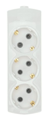 Колодка REXANT 13-4400 PREMIUM 3 гнезда, с/з, белый