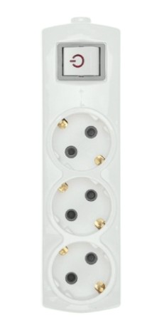 Колодка REXANT 13-4401 PREMIUM 3 гнезда, с/з, с выкл., белый Колодка REXANT 13-4401 PREMIUM 3 гнезда, с/з, с выкл., белый