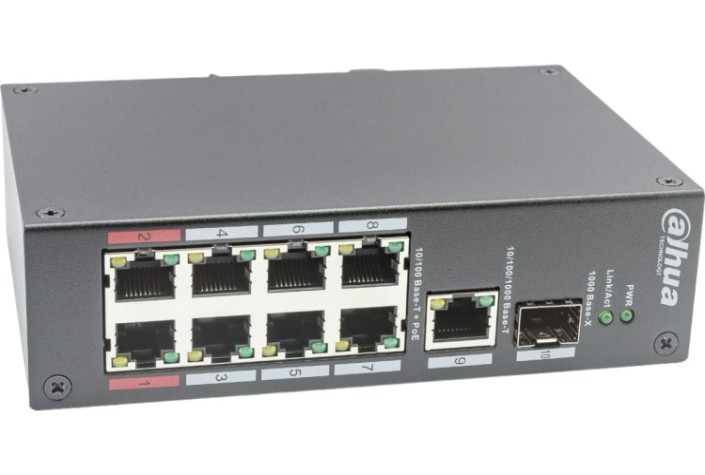 Коммутатор DAHUA DH-PFS3110-8ET-96-V2 8-портовый неуправляемый с PоE