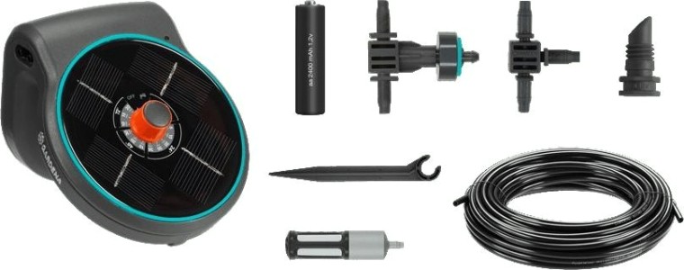 Комплект для полива GARDENA AquaBloom на солнечной батарее (дисплей) 13300-34.000.00 [13300-34.000.00]