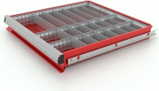 Комплект разделителей ящика тумбы инструментальной FERRUM "PREMIUM" 21 ячейка, (красный) 15.001 [15.001]