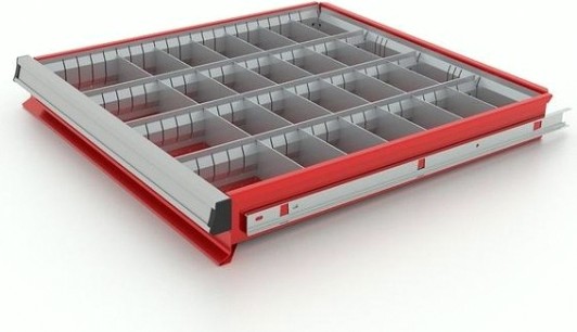 Комплект разделителей ящика тумбы инструментальной FERRUM "PREMIUM" 28 ячеек, (красный) 15.002