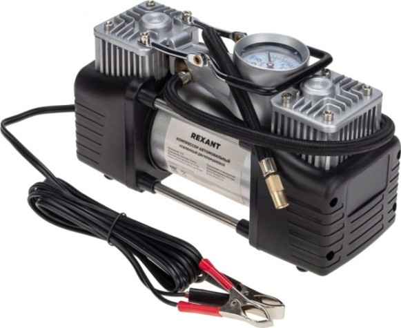 Компрессор автомобильный REXANT 80-0521 усиленный двухпоршневой Компрессор автомобильный REXANT 80-0521 усиленный двухпоршневой