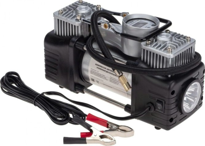 Компрессор автомобильный REXANT 80-0522 усиленный двухпоршневой Компрессор автомобильный REXANT 80-0522 усиленный двухпоршневой