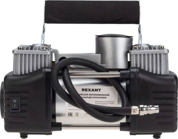 Компрессор автомобильный REXANT 80-0523 усиленный двухпоршневой Компрессор автомобильный REXANT 80-0523 усиленный двухпоршневой