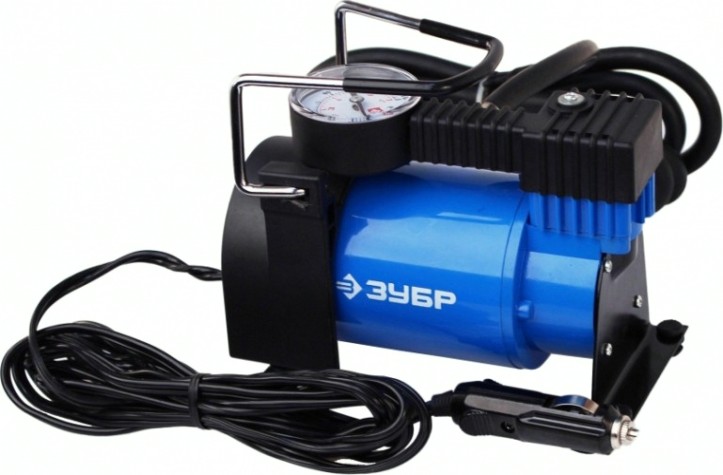 Компрессор автомобильный ЗУБР ЭКСПЕРТ 3 насадки [61127]