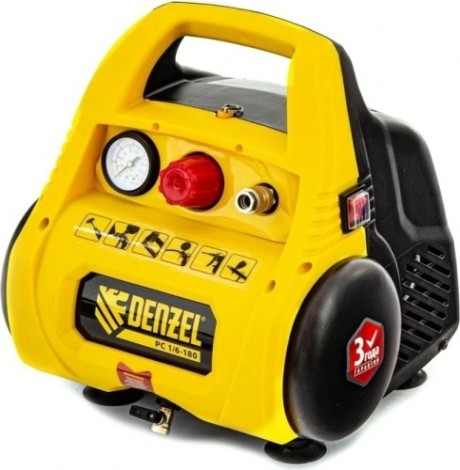 Компрессор поршневой безмасляный Denzel РС 1/6-180 [58057]