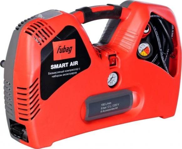 Компрессор поршневой безмасляный FUBAG SMART AIR + набор из 6 предметов [646032]