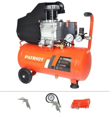 Компрессор поршневой PATRIOT EURO 24-240 K2 масляный + набор пневмоинструмента KIT 5C [525302118]