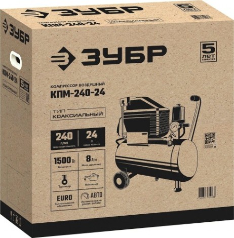 Компрессор поршневой ЗУБР КПМ-240-24