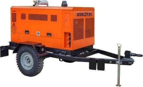Компрессор винтовой передвижной дизельный ЗИФ ПВ-10/1,0 на колесах в кожухе [ЗИФ-ПВ-10/1,0п]