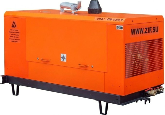 Компрессор винтовой передвижной дизельный ЗИФ ПВ-10/1,0 на раме в кожухе [ЗИФ-ПВ-10/1,0]