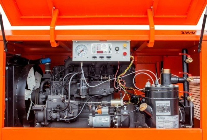 Компрессор винтовой передвижной дизельный ЗИФ ПВ-10/1,0 на раме в кожухе [ЗИФ-ПВ-10/1,0]