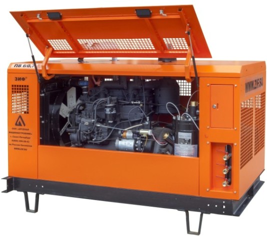 Компрессор винтовой передвижной дизельный ЗИФ ПВ-4/1,6 на раме в кожухе [ПК-00030706]