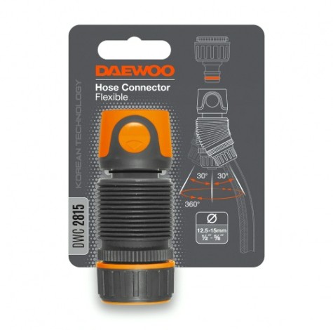 Коннектор DAEWOO DWC 2815 гибкий для шланга 12.5-15 мм (1/2”-5/8”) Коннектор DAEWOO DWC 2815 гибкий для шланга 12.5-15 мм (1/2”-5/8”)