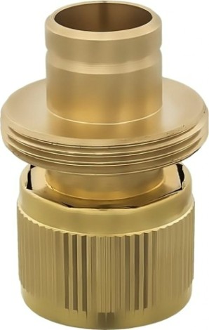 Коннектор QUATTRO ELEMENTI для шланга 3/4", латунь, аквастоп [246-401]