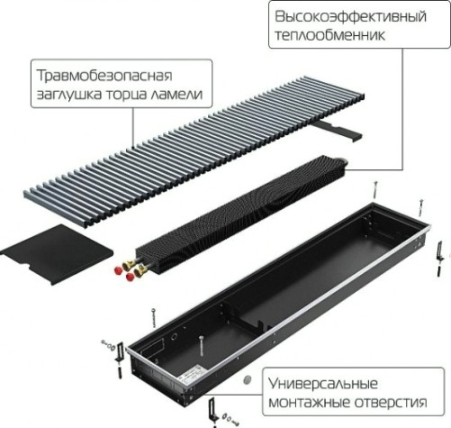 Конвектор внутрипольный ROYAL THERMO ATRIUM RT-A-110/250/2400-DG-U-NA [НС-1477286]