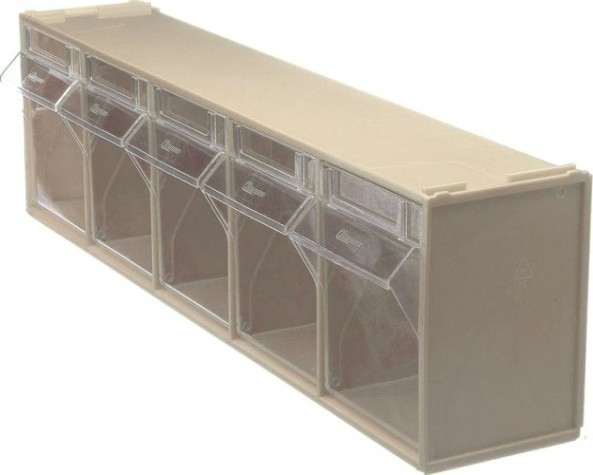 Короб откидной СТЕЛЛА-ТЕХНИК 600х140х168мм, 5 ячеек, бежевый, прозрачный [F-600-5-B]