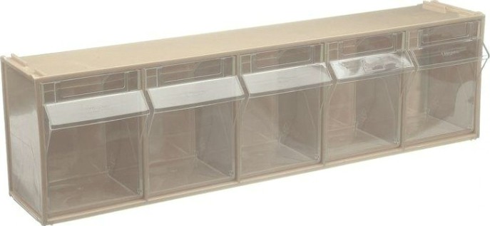 Короб откидной СТЕЛЛА-ТЕХНИК 600х140х168мм, 5 ячеек, бежевый, прозрачный [F-600-5-B]
