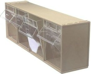 Короб откидной СТЕЛЛА-ТЕХНИК 600х178х206мм, 4 ячейки, бежевый, прозрачный [F-600-4-B]