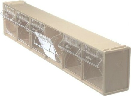 Короб откидной СТЕЛЛА-ТЕХНИК 600х96х112мм, 6 ячеек, бежевый, прозрачный [F-600-6-B]