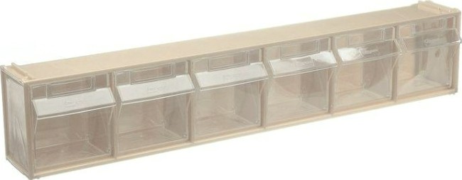 Короб откидной СТЕЛЛА-ТЕХНИК 600х96х112мм, 6 ячеек, бежевый, прозрачный [F-600-6-B]