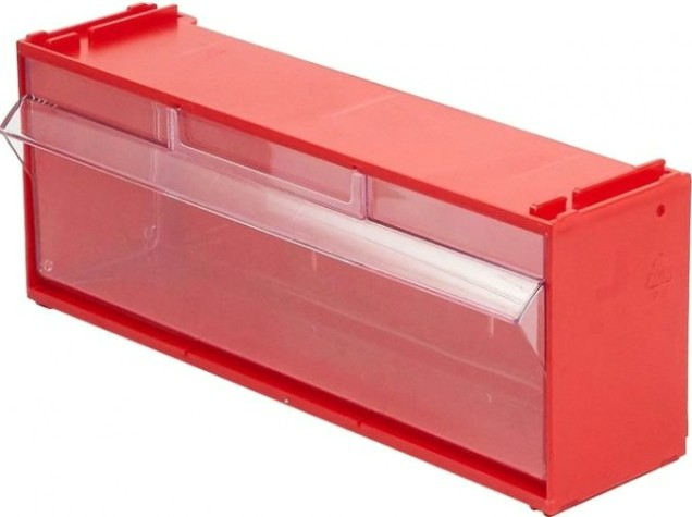 Короб откидной СТЕЛЛА-ТЕХНИК F-300-1 300х96х112мм, красный, прозрачный Короб откидной СТЕЛЛА-ТЕХНИК F-300-1 300х96х112мм, красный, прозрачный