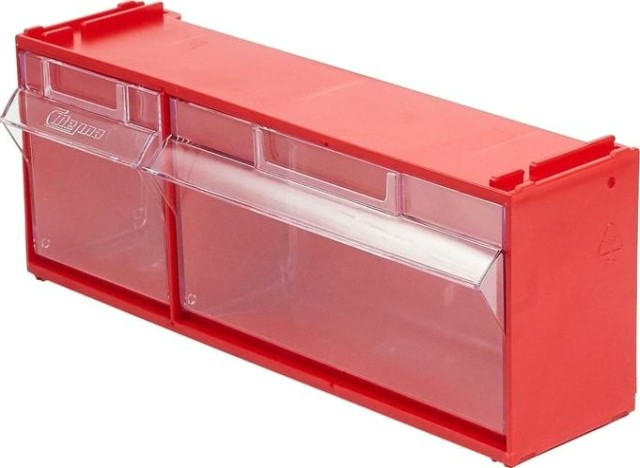 Короб откидной СТЕЛЛА-ТЕХНИК F-300-2 300х96х112мм, красный, прозрачный Короб откидной СТЕЛЛА-ТЕХНИК F-300-2 300х96х112мм, красный, прозрачный