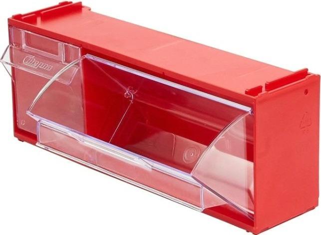 Короб откидной СТЕЛЛА-ТЕХНИК F-300-2 300х96х112мм, красный, прозрачный