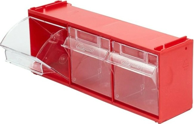 Короб откидной СТЕЛЛА-ТЕХНИК F-300-3 300х96х112мм, красный, прозрачный
