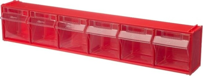 Короб откидной СТЕЛЛА-ТЕХНИК F-600-6 600х96х112мм, 6 ячеек, красный, прозрачный Короб откидной СТЕЛЛА-ТЕХНИК F-600-6 600х96х112мм, 6 ячеек, красный, прозрачный