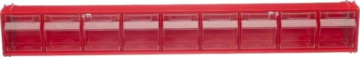 Короб откидной СТЕЛЛА-ТЕХНИК F-600-9 600х68х78мм, 9 ячеек, красный, прозрачный