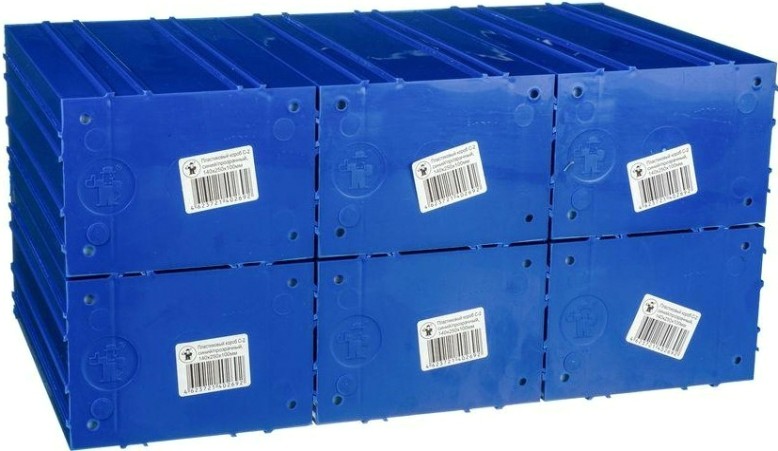 Короб откидной СТЕЛЛА-ТЕХНИК пластиковый 140х250х100мм, комплект 6 штук [C-2-К6-синий-белый]