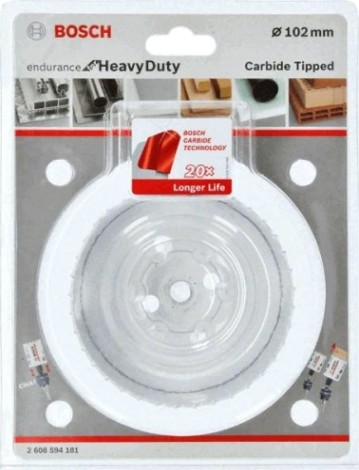Коронка биметаллическая BOSCH Endurance f/Heavy Duty твердосплав 102 мм 102mm [2608594181]