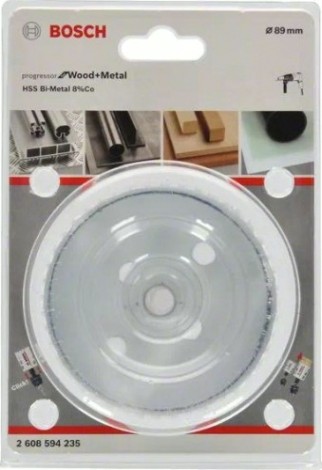 Коронка биметаллическая BOSCH Progressor 89 мм HSS-Co-BI-Metall [2608594235]