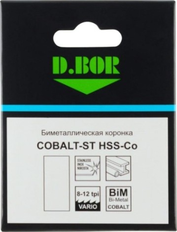 Коронка биметаллическая D.BOR COBALT-ST 102 мм (m42) мелкий зуб [D-HS-BIM-ST-38-102]