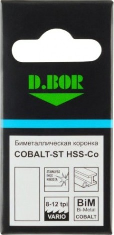 Коронка биметаллическая D.BOR COBALT-ST 22 мм (m42) мелкий зуб [D-HS-BIM-ST-38-022]