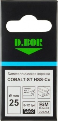 Коронка биметаллическая D.BOR COBALT-ST 25 мм (m42) мелкий зуб [D-HS-BIM-ST-38-025]