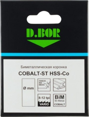 Коронка биметаллическая D.BOR COBALT-ST 60 мм (m42) мелкий зуб [D-HS-BIM-ST-38-060]