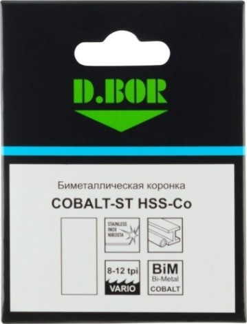 Коронка биметаллическая D.BOR COBALT-ST 76 мм (m42) мелкий зуб [D-HS-BIM-ST-38-076]