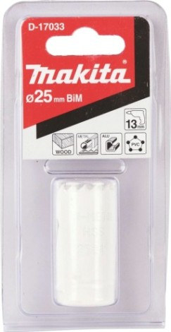 Коронка биметаллическая MAKITA D-17033 25мм Коронка биметаллическая MAKITA D-17033 25мм
