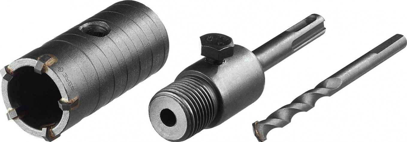 Коронка буровая SDS-plus ЗУБР МАСТЕР по бетону с державкой 80 мм [29211-80]