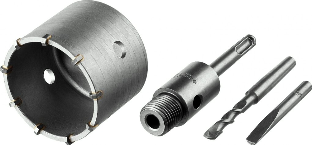 Коронка буровая SDS-plus ЗУБР ПРОФЕССИОНАЛ хвостовик, в сборе, 73 мм [2918-73_z01]