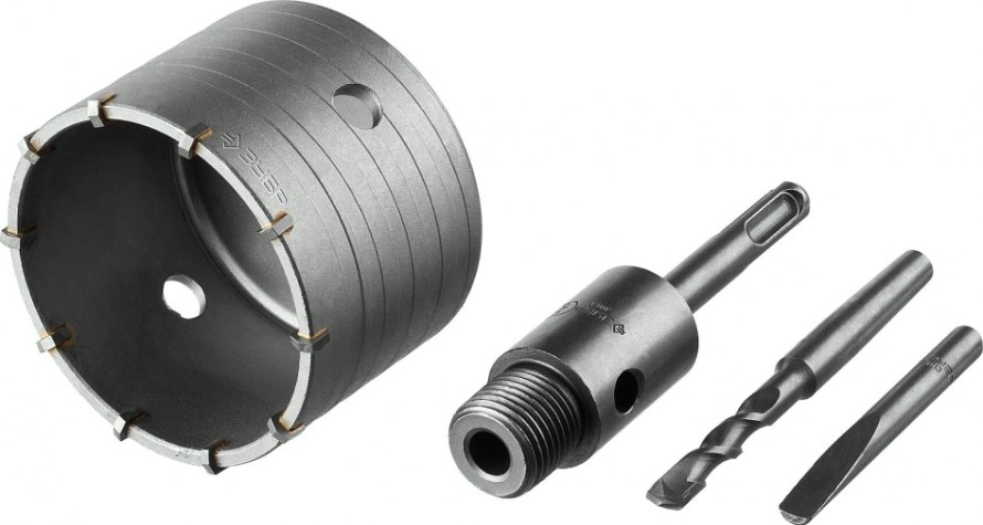 Коронка буровая SDS-plus ЗУБР ПРОФЕССИОНАЛ хвостовик, в сборе, 80 мм [2918-80_z01]