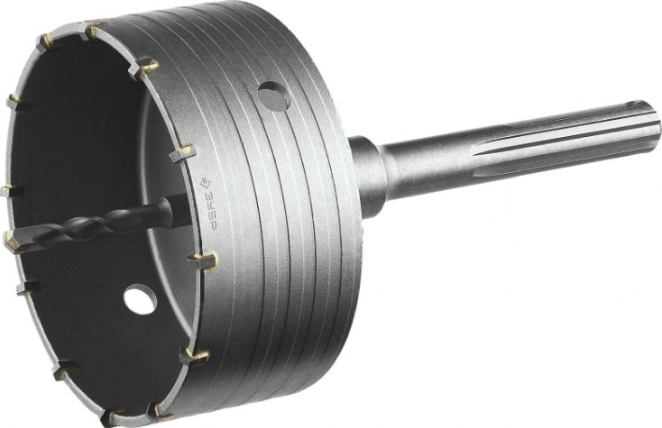Коронка буровая ЗУБР ПРОФЕССИОНАЛ по бетону с державкой sds-max, 125 мм [2918-125]