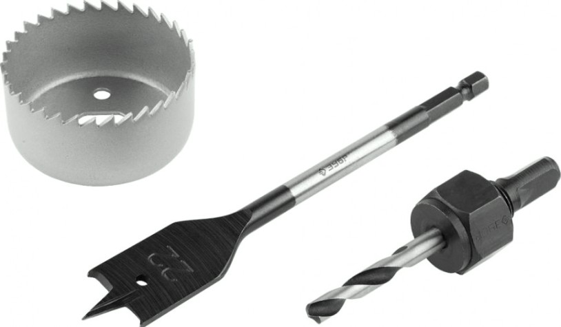 Коронка по дереву ЗУБР ЭКСПЕРТ 54 мм, набор для врезки замков [2954-54-H3_z01]